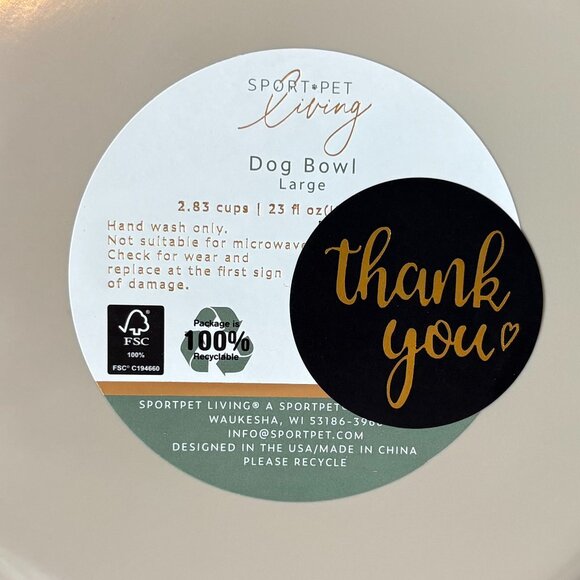 NWT - Sport Pet Living Melamine and Stainless-Steel Insert Pet Bowls - Size L - Picture 4 of 4